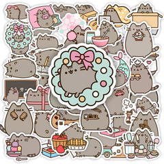 50pcs Cute Kawaii Chubby Cat Stickers Waterproof Decals for Kids DIY Gift
