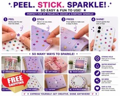 Allstarco 8mm Green Star Rhinestone Stickers 250pcs