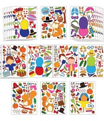 40 PCS Thanksgiving Sticker pages Make-a-face 10 Varieties