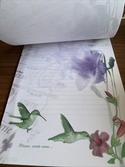 NWT Rare Vintage Creative Stationary Notebook Hummingbird Orchid Map 8.5×11