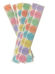 100 Thank You Stickers Colorful Pastel Party Favor Gift Supplies Free Shipping
