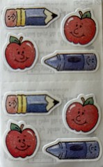 SCHOOL DAYS BITS & PIECES Sticker(8pc) Provo•Education￼•Elementary￼•Pencil•Apple