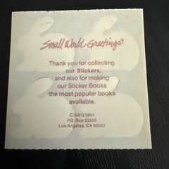 Vintage 1984 Stickers Mylar Foil Bunny Rabbit Small World Greetings 1984 NOS
