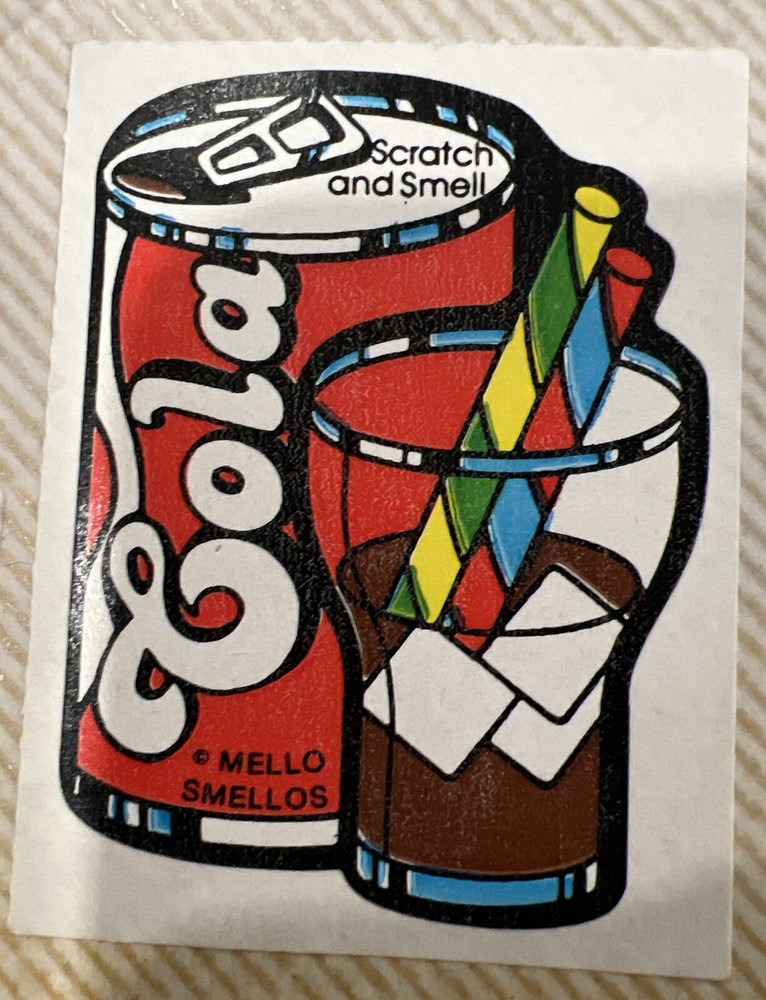 Vintage 80s Scratch Sniff Smell Sticker Mello Smellos Cola SCENTED