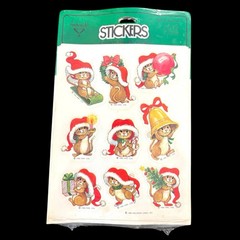 NEW Vintage 1984 Hallmark Ambassador Christmas MOUSE 4 Sheet Sticker Pack Sealed