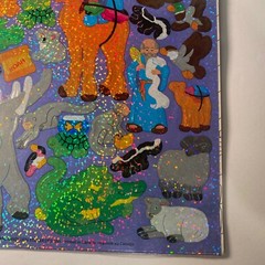 Vtg Noah’s Ark Create A Scene Sandylion Stickers Reusable Prismatic Glitter New
