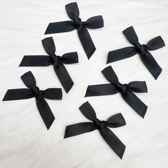 Dorothy 100pcs Mini Satin Bows for Crafts,4x4cm Black Small 100pcs-black