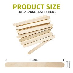 KTOJOY 70Pcs Jumbo Craft Sticks,8 inch Natural Premium Wooden Extra Large Pop…