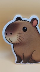Capybara Animal Die Cut Scrapbooking Craft Embellishment Shape Brown White