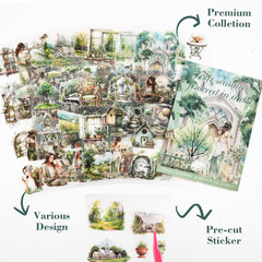 Spring Theme Journal Stickers – 20 Sheets Precut PET Tape Stickers for Junk Jour