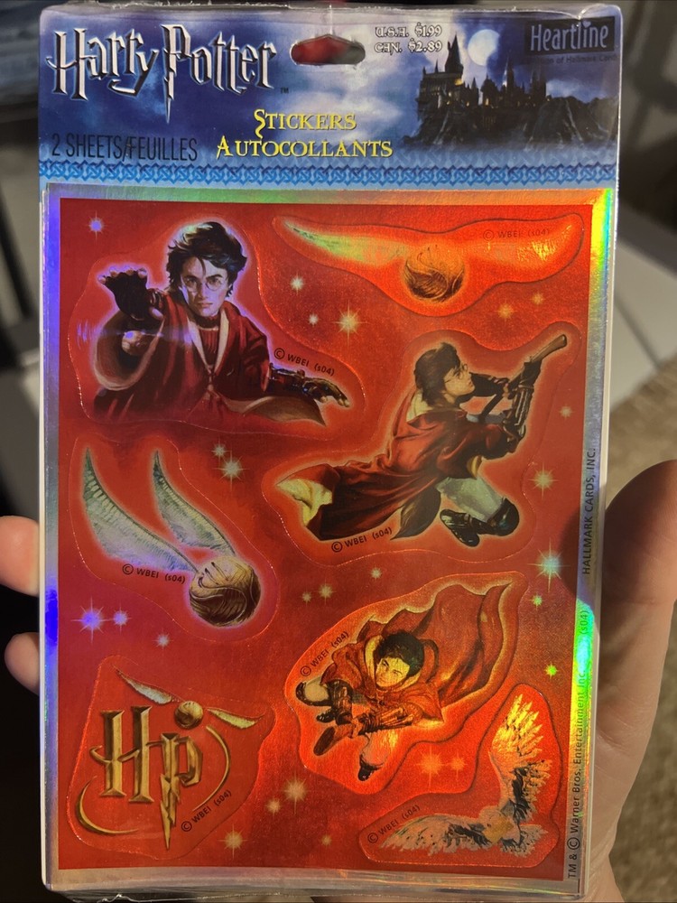 Heartline, Hallmark, Shiny Foil Harry Potter Stickers, Vintage
