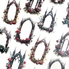 Gothic Rose Church Window Stickers Scrapbooking Journaling Collage