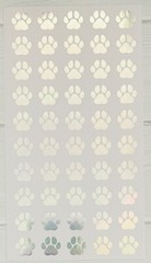 1 Sheet Silver Foil Dog Puppy Paw Print Stickers Planner Crafts Envelope Seals