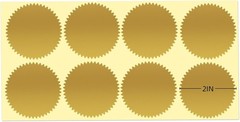 200 Pcs 2 Inch Embossing Stickers Gold Metallic Seals Certificate Sealing Labels