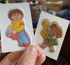 Vintage 80s Sticker Lot: Puffy Cabbage Patch Kids Stickers, Used Restored (READ)