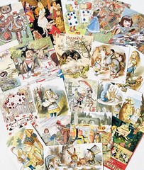 Alice In Wonderland Junk Journal Scrapbook Kit 20 Vintage Themed Pictures #WA2