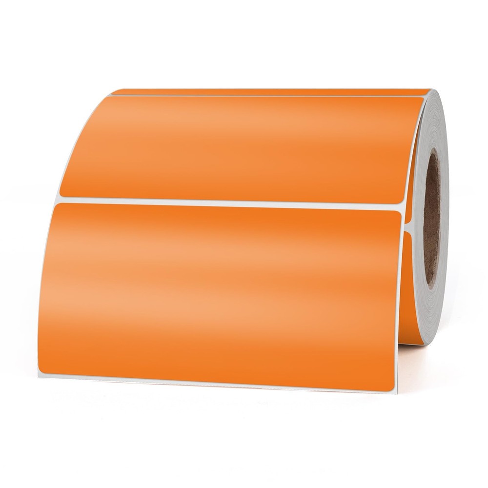 Orange Color Coding Labels 2 × 4 Inches Rectangle Vinyl Self-Adhesive Sticker…