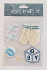 Jolee’s Baby Boy Accessories Scrapbooking Stickers Socks Rattle Block Bows