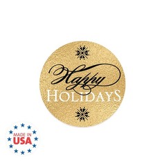 Elegant Faux Gold and Black Happy Holiday Stickers / 500 Faux Foil Christmas …