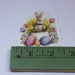 Cute Easter Bunny Animal Sticker Vinyl Decal Journal Wall Eggs Tulips Art Tc6