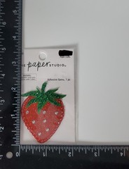 Strawberry Adhesive Gem Embellishment Sticker Red Green Glitter Rhinestone 2.5″