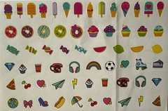 MINI FOOD Sticker(63pc) Pizza•Ice Cream•Popsicle•Candy •Fruit•Cherry•Card Making