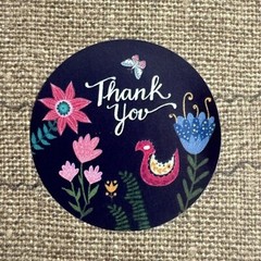 30 THANK YOU Flowers Multi-Color Gift Stickers 1” 6 Designs Envelope Seals