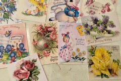 Birthday Die Cuts/Gift Tags Card Making~Vintage Style-Journal Supply-40 Pieces