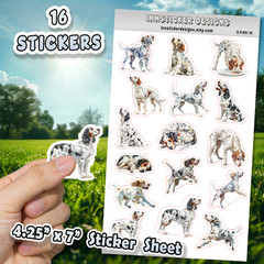 English Setter Dog Stickers for Journals, Scrapbooks, Planners, Glossy, Matte
