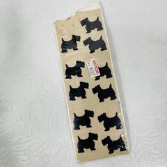 Vintage 1990 Sandylion 11 Ct Black Fuzzy Scottie Dogs 1″ Stickers DAMAGED Pkg