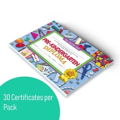 30 PCS Preschool Kindergarten Diplomas Blue Recognition Award 8.5×11 Inch
