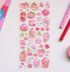 APEACH 3D Puffy Stickers, Kawaii Decorative Stickers for Phone Case, Notebook
