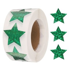 500pcs Green Star Stickers 1 Inch Self-Adhesive Stickers Label