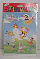 VINTAGE 80’s Gibson Disney Mickey Minnie Goofy Donald Daisy Pluto Stickers NIP