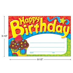 Happy Birthday Recognition Awards The Bake Shop 51/2×81/2 Inch 30 PCS Pack
