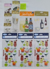 Lot 10 Jolee’s Boutique Alcohol Stickers Beer Wine Martini Champagne Cocktails