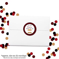 S’More Teacher Appreciation Red and Black Buffalo Plaid Thank You Sticker Lab…