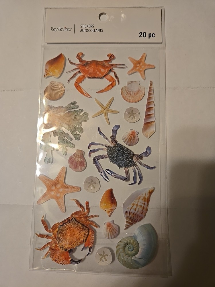 Recollections CRABS 🦀 AND SEASHELLS Scrapbooking stickers