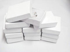 RJ Displays 25 Pack Cotton Filled Swirl White Paper Cardboard Pocket Watch Je…