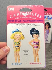 Vintage 1992 Post it 3M Card Mates Paper Dolls Reusable Clothing Lot Of 3 NOS