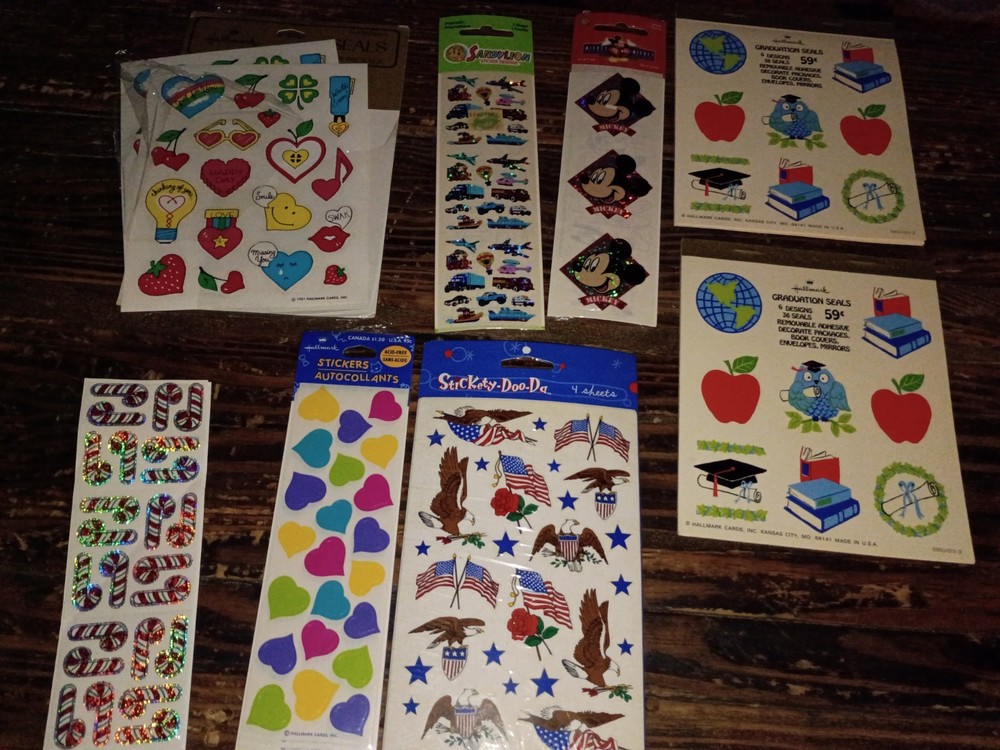 Vintage Sandy Lion Stickers, Carson Delerosa, Hallmark, AGC. Lot