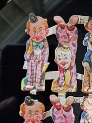 15 Pieces Vintage Embossed Paper Die Cut CLOWNS MLP #814 England Ephemera