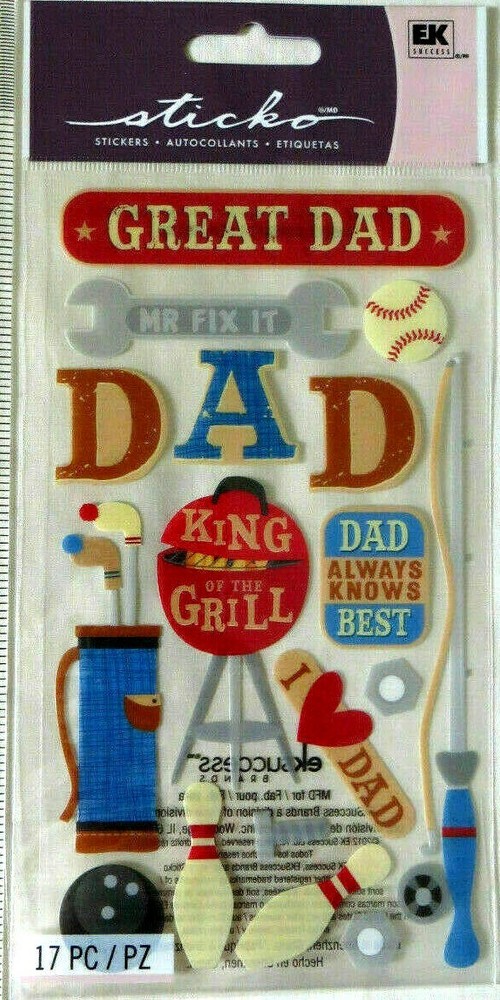 Father Dad Daddy Great Knows Best Handyman Grill Golf Sticko Stickers Scrapbook