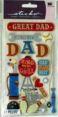 Father Dad Daddy Great Knows Best Handyman Grill Golf Sticko Stickers Scrapbook