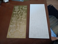 2X STICKERS SCRAPBOOKING NEW (ST1173) CLOTHES WHITE/GOLD