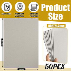 50 Pack Chipboard Sheets, 8.5 X 11 Inch 50PT Heavy Duty Chipboard Sheets for Boo