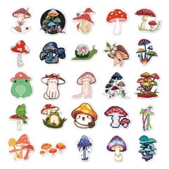 50 Cartoon Mushroom Cute Plant Scrapbooking Kawaii Skateboard Aesthetic Stickers