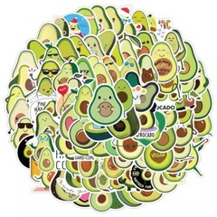 100 Pcs Avocado Vegetable Fruit Green Stickers Laptop Skateboard Water Bottle