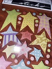 1 EK Sticko Vellum Pastel Stars Stickers Fabric Patterns Dots Starry