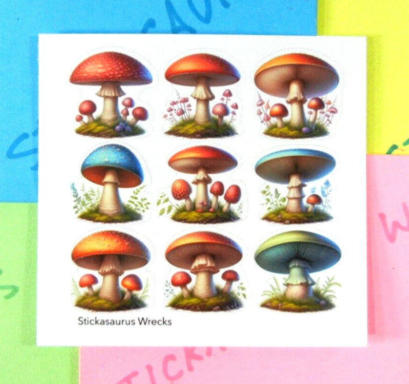 Colorful Mushrooms Mini Mod Sticker Sheet